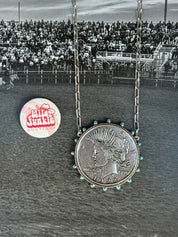 Large Western Liberty Coin Pendant Necklace