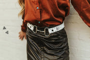 Leather Saddle Belt - WhiteS/M