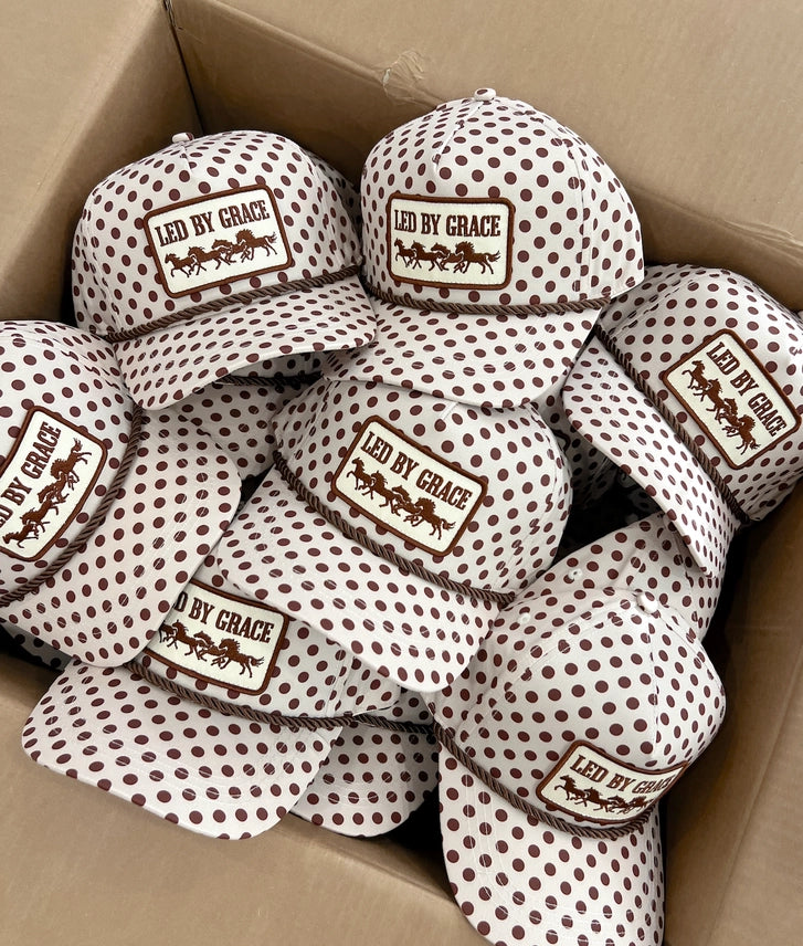 Led By Grace Polka Dot Patch Trucker Hat