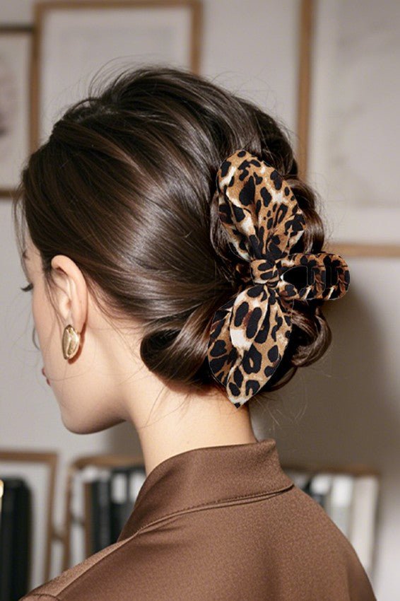 Leopard Bow Hair Claw Clip