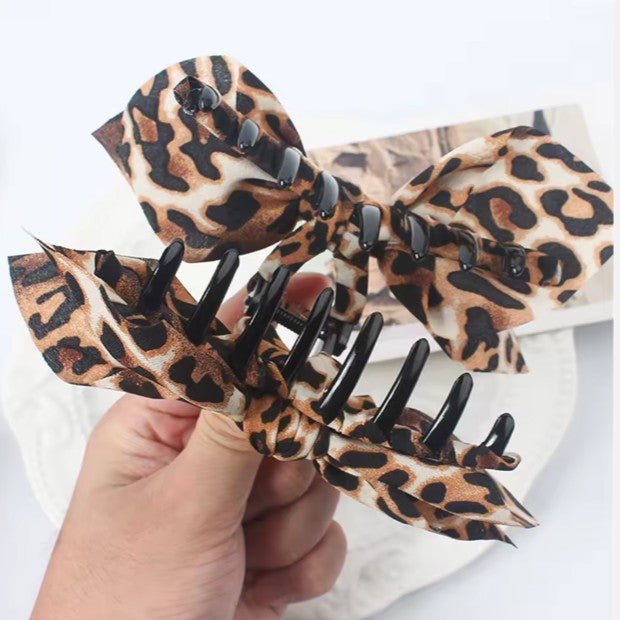 Leopard Bow Hair Claw Clip