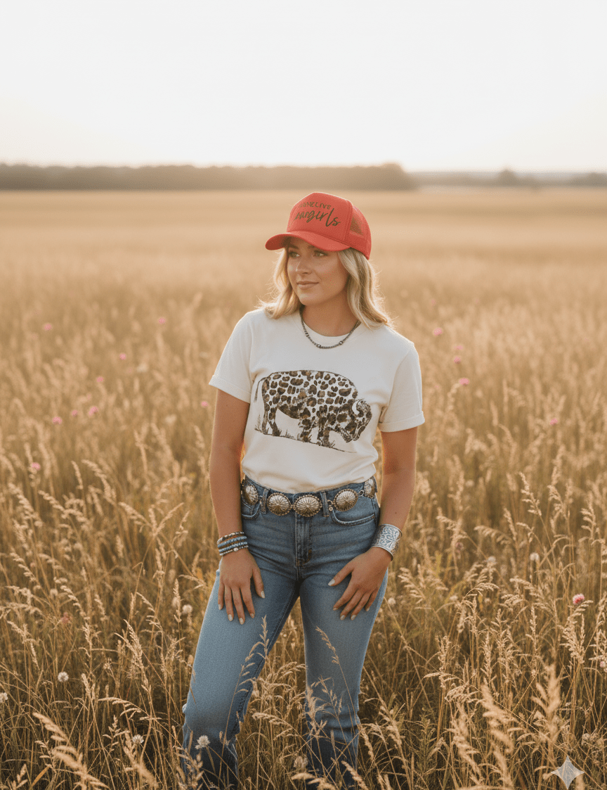 Leopard Buffalo Graphic TeeNaturalS