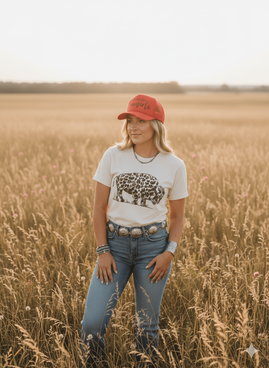 Leopard Buffalo Graphic TeeNaturalS