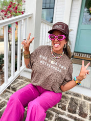 Leopard Mind Your Own Motherhood Graphic TeeS