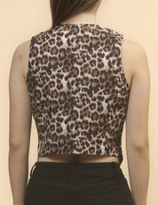 Leopard Print Cropped VestS