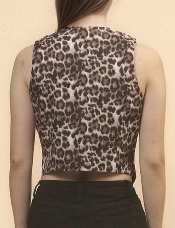Leopard Print Cropped VestS