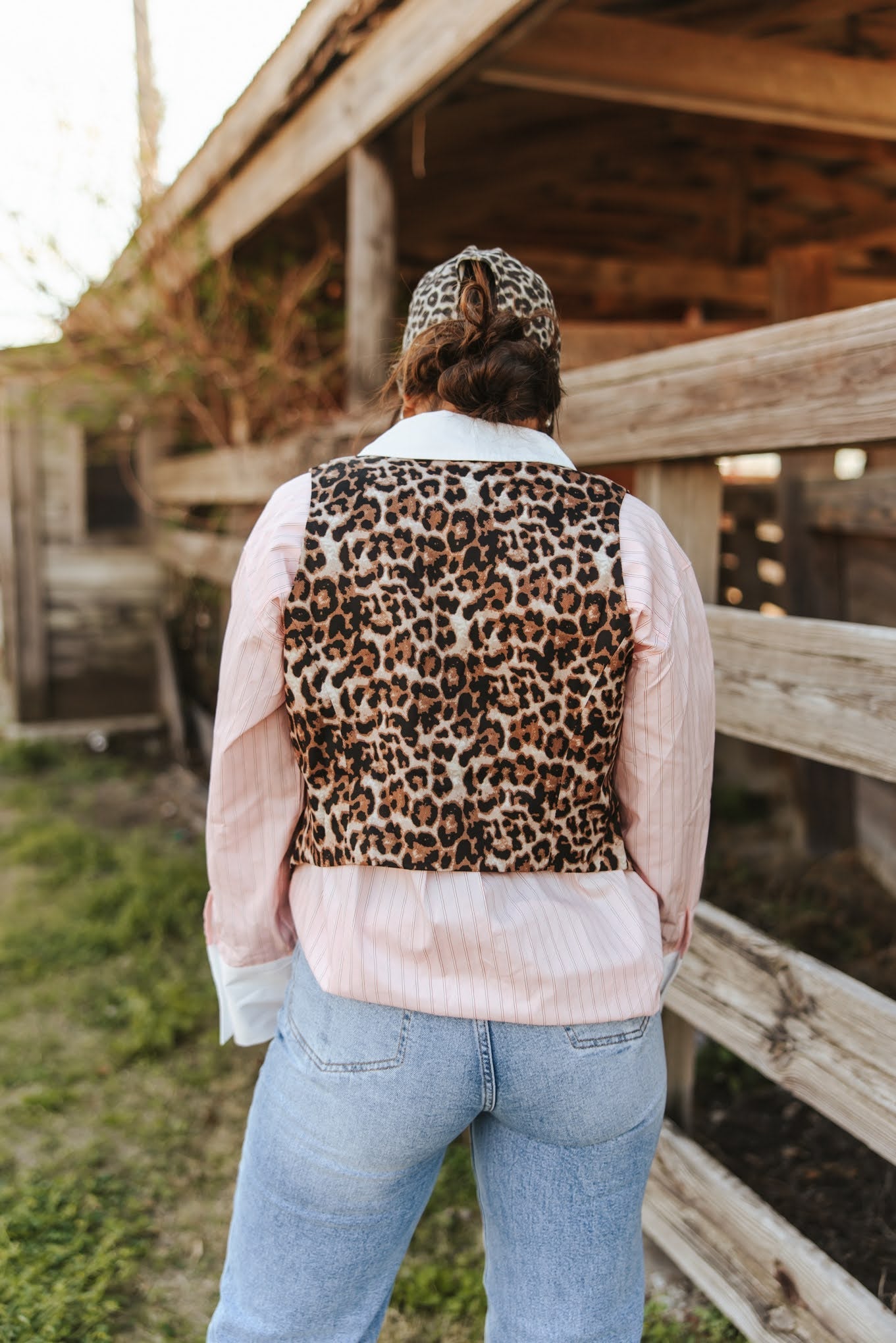 Leopard Print Cropped VestS