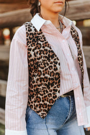 Leopard Print Cropped VestS