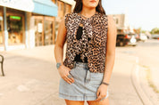 Leopard Print Front Tie VestS