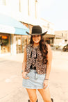 Leopard Print Front Tie VestS