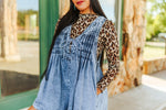 Leopard Print Long Sleeve Mesh TopS