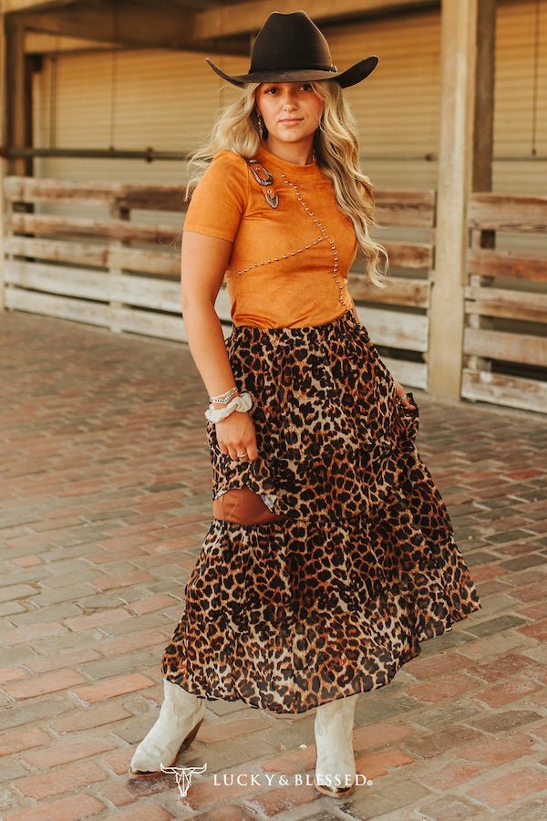Leopard Printed Ruffle Tier SkirtS