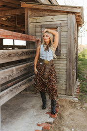 Leopard Printed Ruffle Tier SkirtS