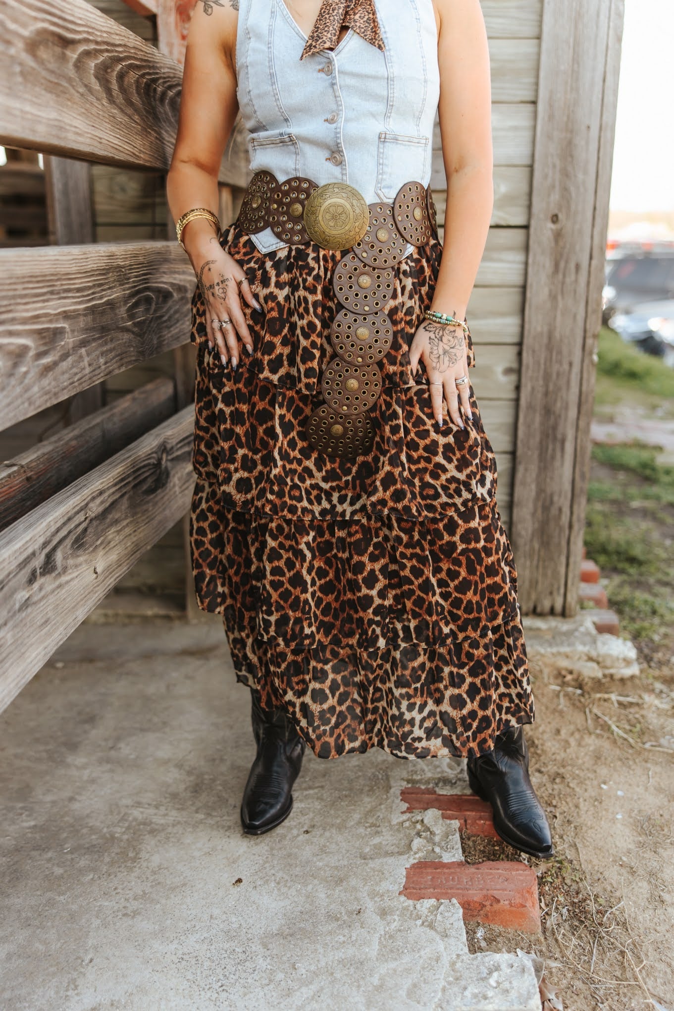 Leopard Printed Ruffle Tier SkirtS