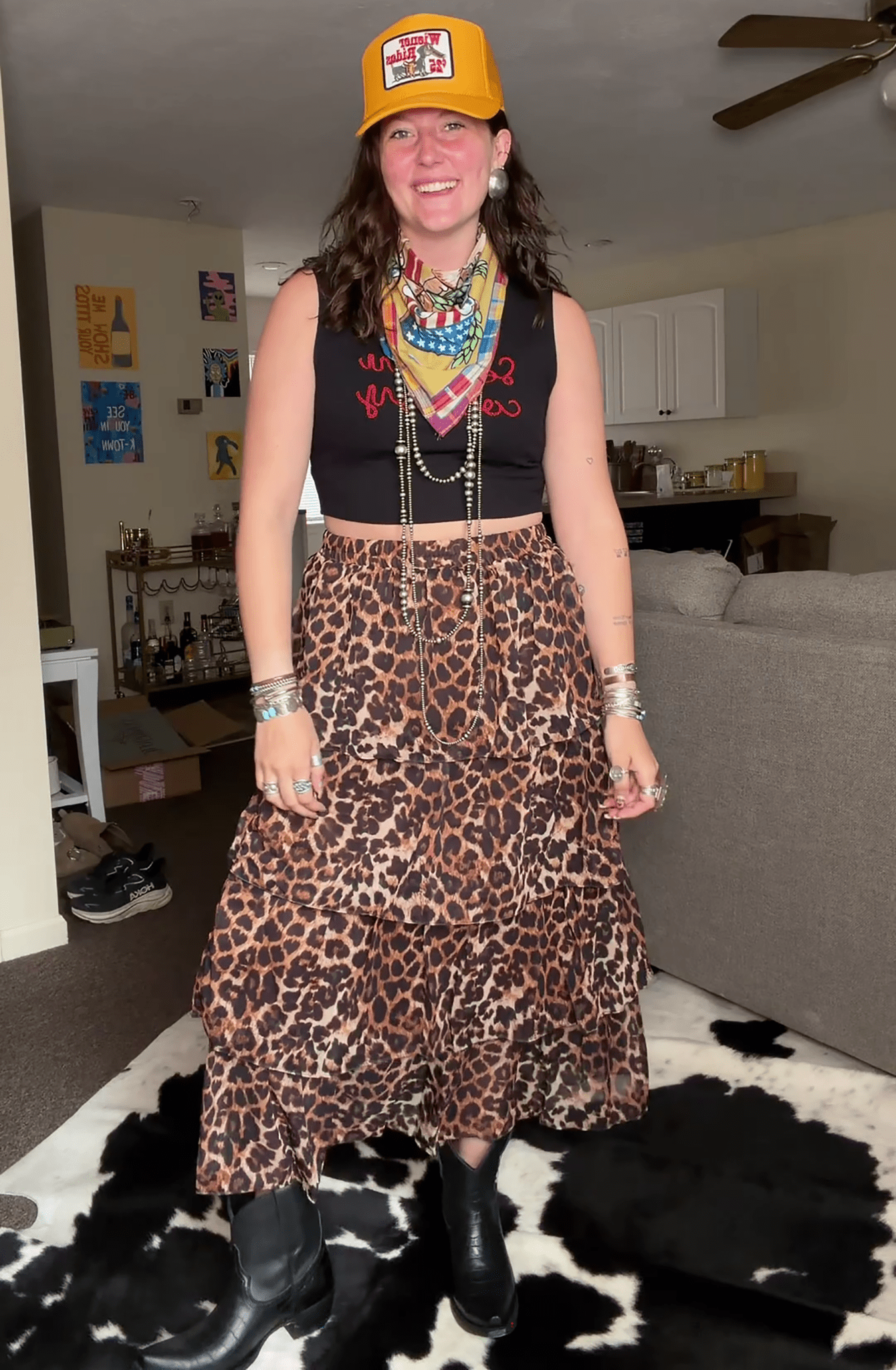 Leopard Printed Ruffle Tier SkirtS