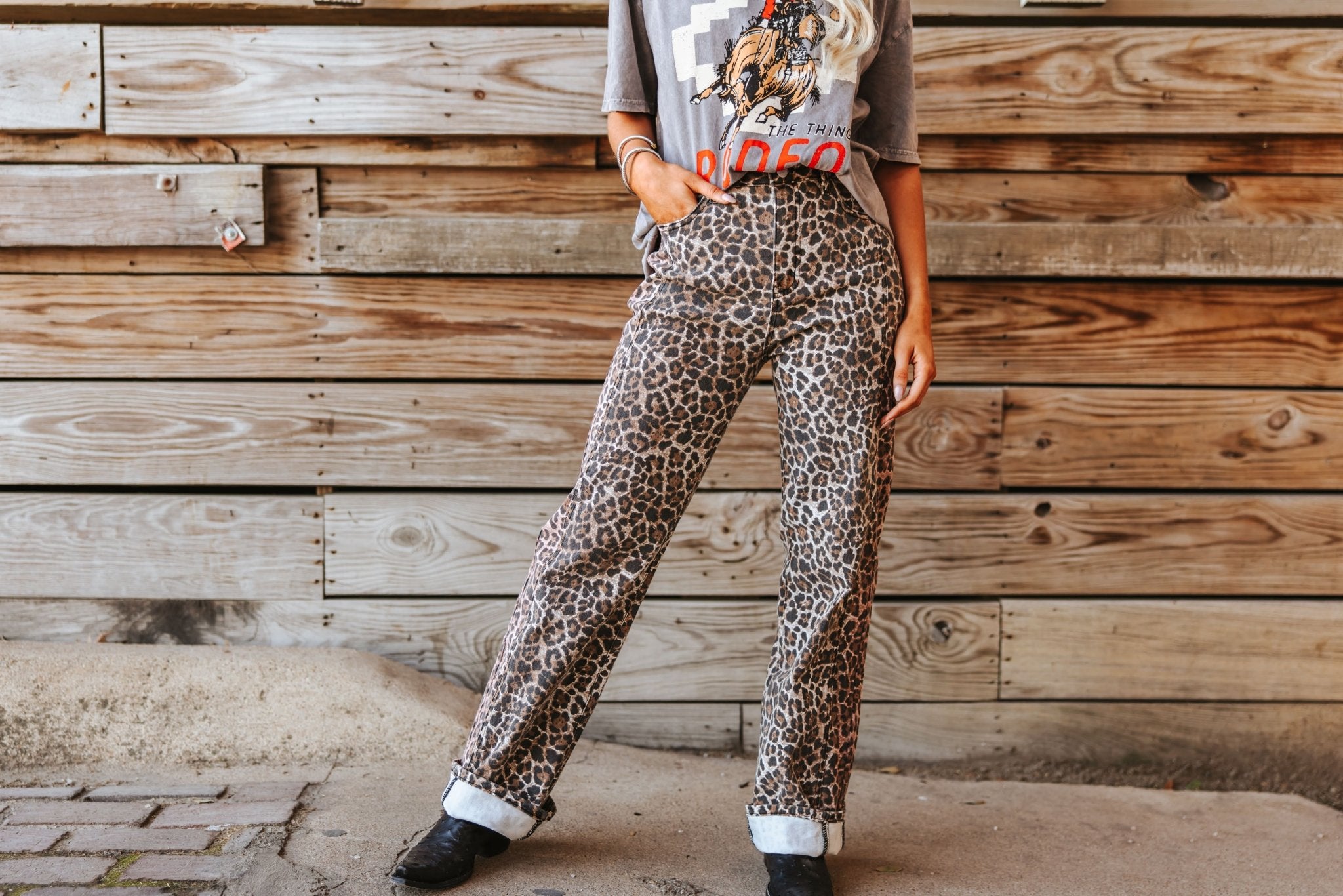 Leopard Wide Leg Jeans1