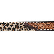 Leopard Trail Tooled Leather Belt