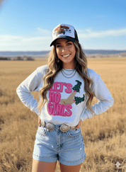 Let's Ho Girls Christmas Glitter Embroidered Patch SweatshirtOatmealS