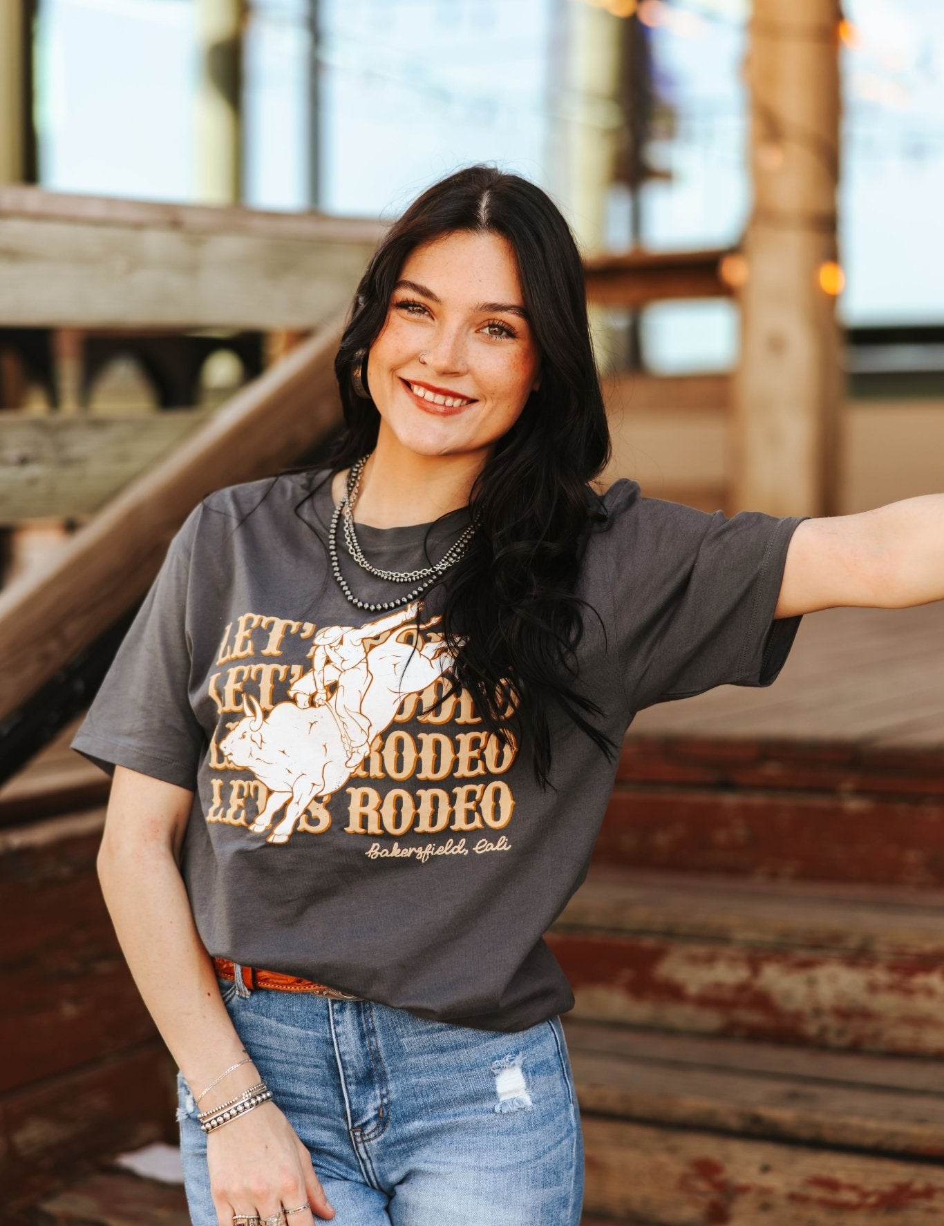 Let's Rodeo Bull Rider Graphic TeeS