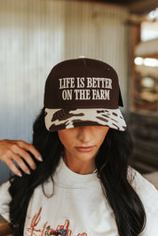 Life is Better on The Farm Embroidered Trucker Hat