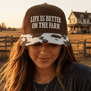 Life is Better on The Farm Embroidered Trucker Hat