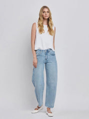 Light Wash Relaxed Barrel Leg Jeans25