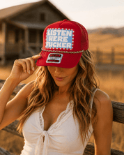 Listen Here Fucker Trucker Hat with Chain