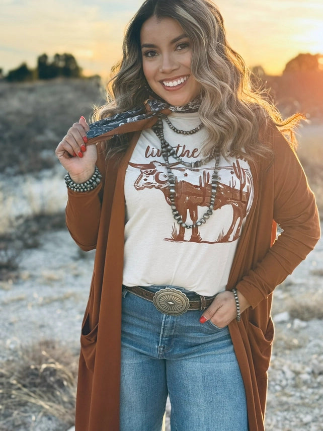 Live The Dream Longhorn Graphic TeeCream