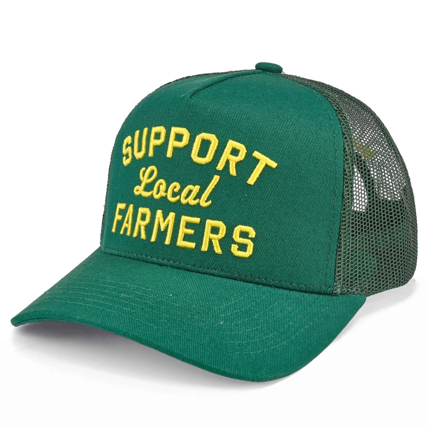 Support Local Farmers Embroidered Trucker HatGreen