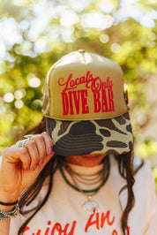 Locals Only Dive Bar Puff Print Trucker Hat