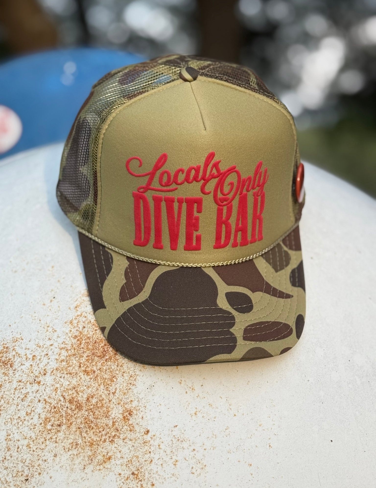 Locals Only Dive Bar Puff Print Trucker Hat
