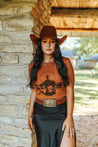 Lone Cowgirl Rider Graphic TeeHeather AutumnS