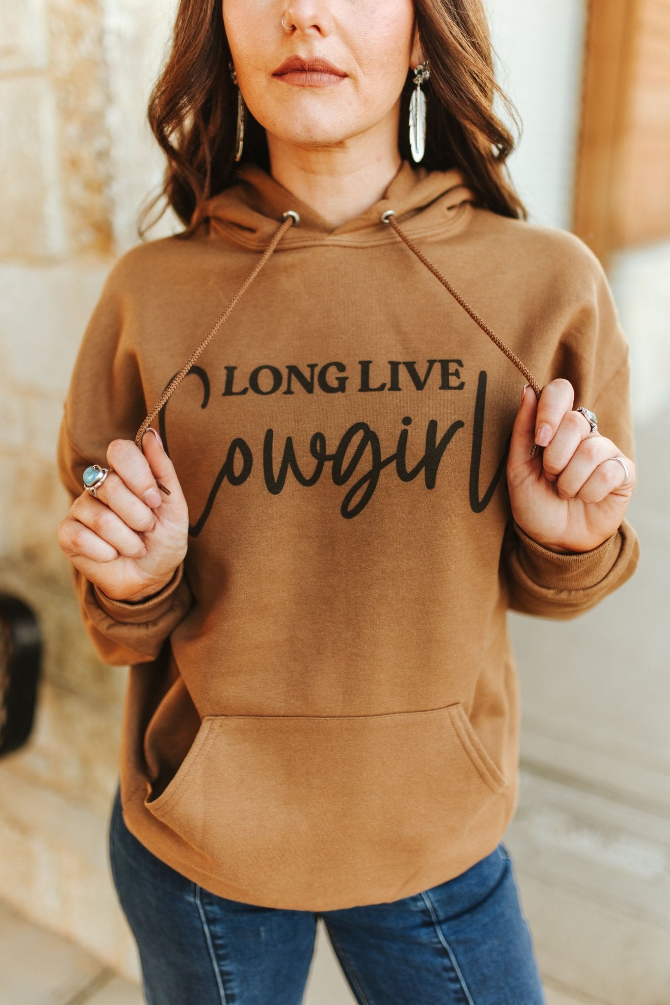 Long Live Cowgirls Graphic HoodieGolden PecanS