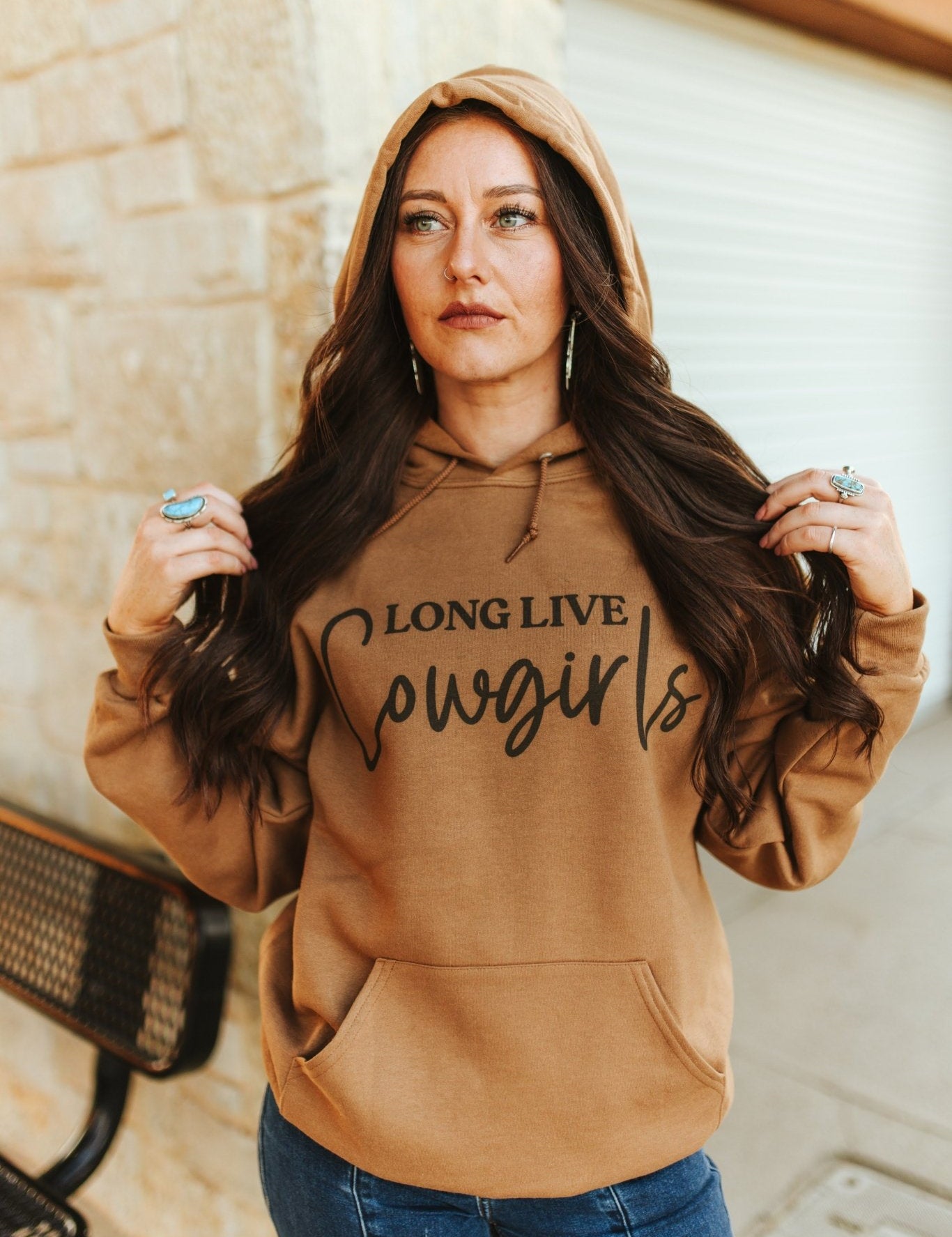 Long Live Cowgirls Graphic HoodieGolden PecanS