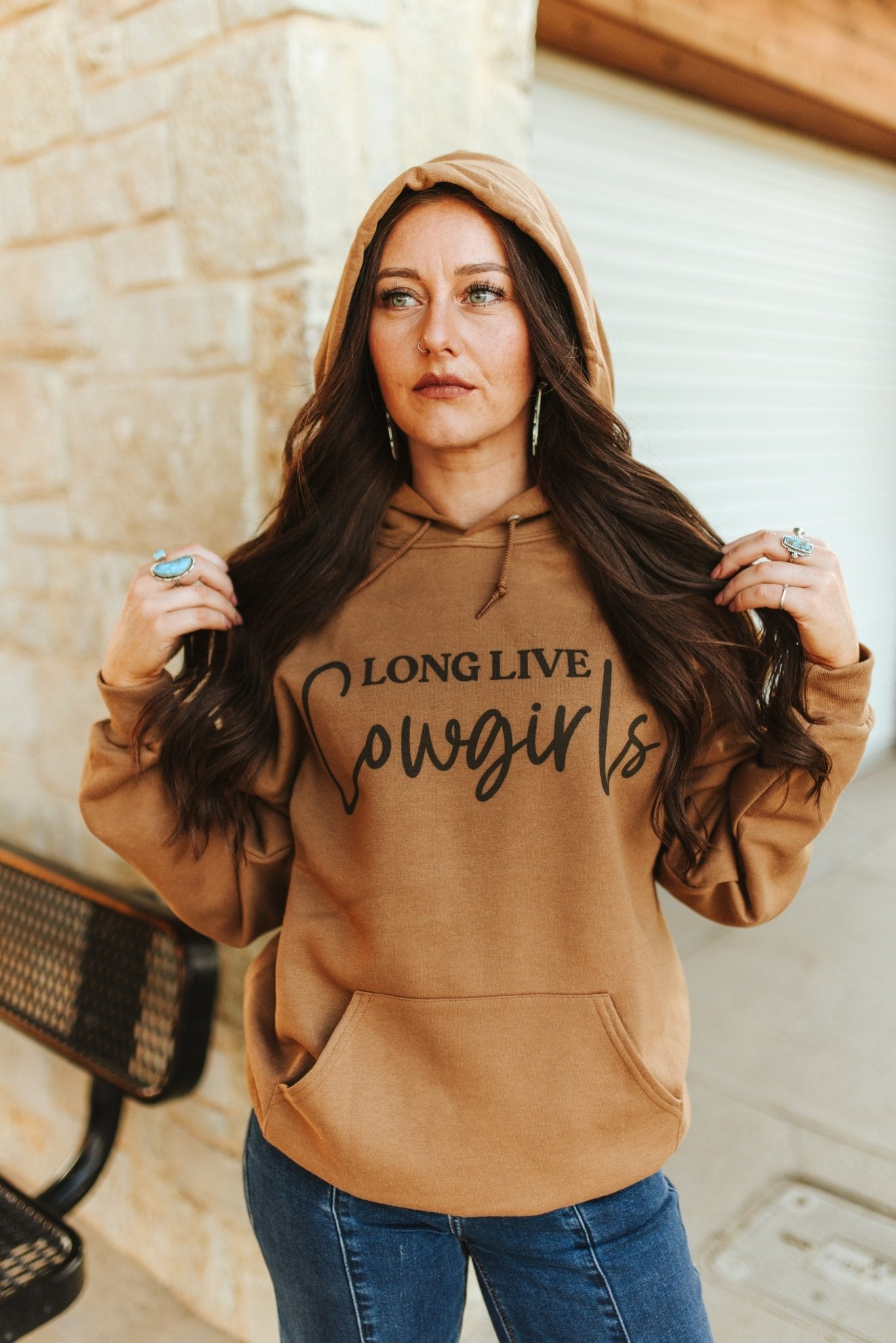 Long Live Cowgirls Graphic HoodieGolden PecanS
