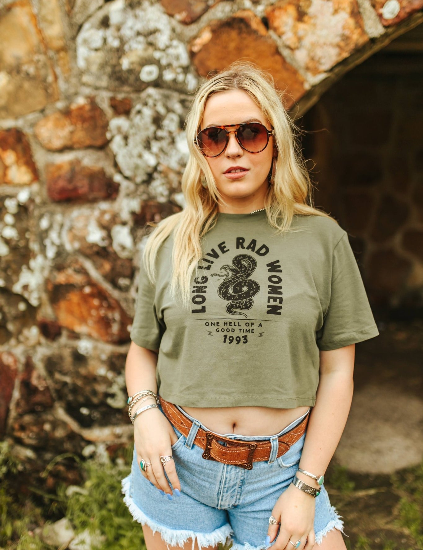 Long Live Rad Women Boxy Crop Graphic TeeSageS