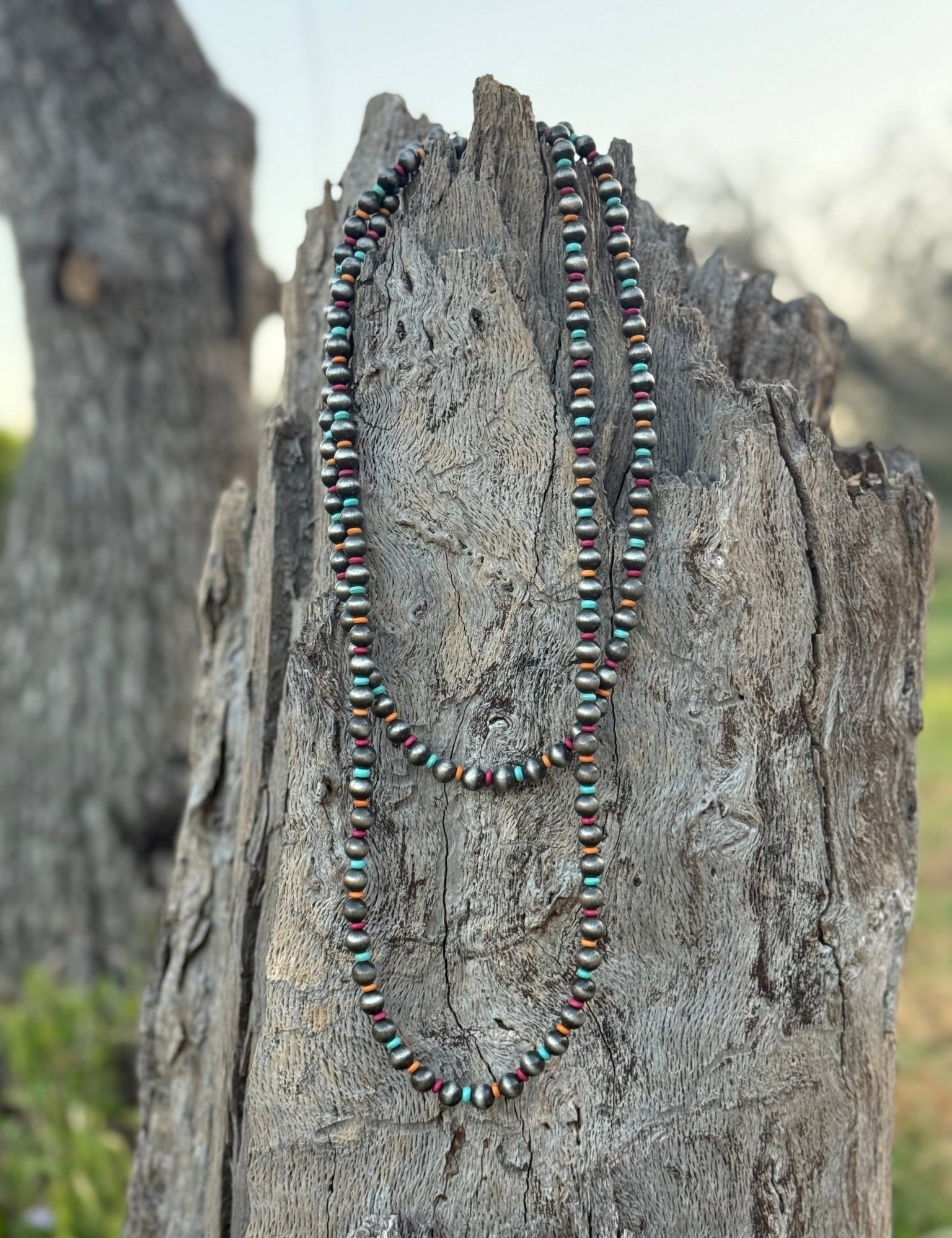 Long Multicolor Beaded Necklace