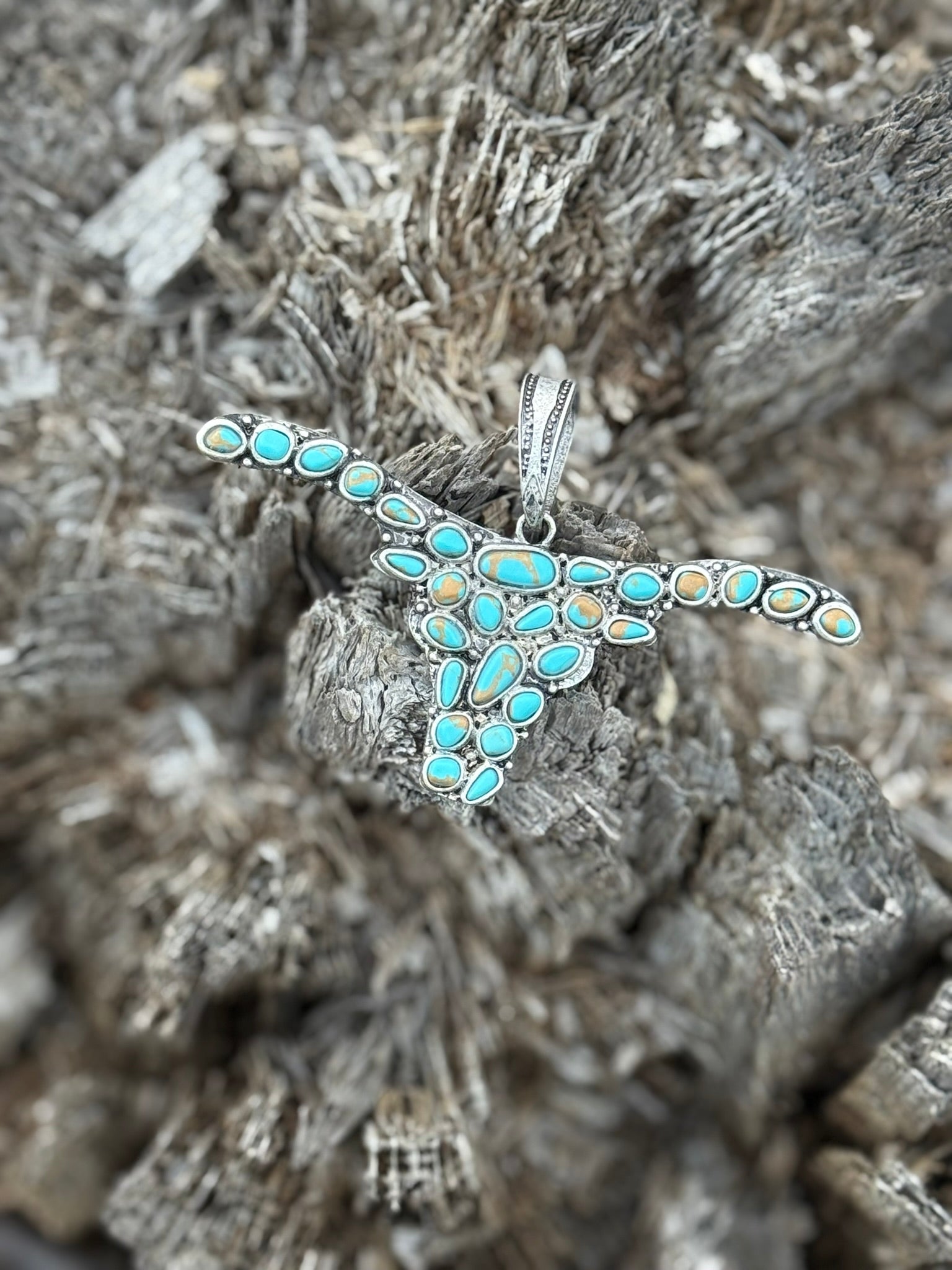 Longhorn Turquoise Stone Pendant
