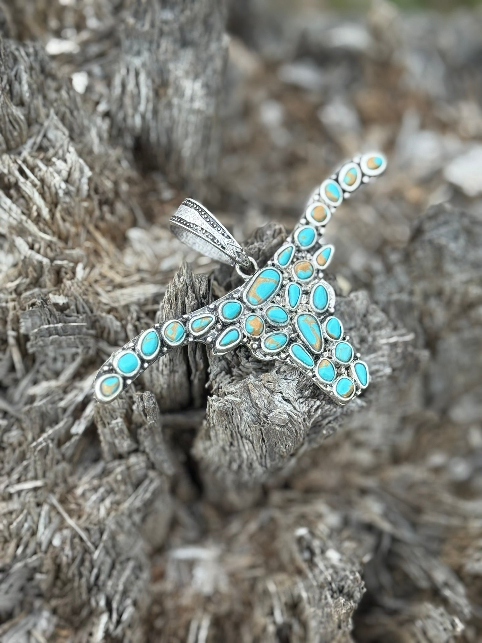 Longhorn Turquoise Stone Pendant
