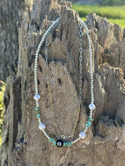 Lucky 8 Ball Dice Turquoise Layer Necklace