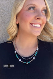 Lucky 8 Ball Dice Turquoise Layer Necklace