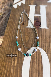 Lucky 8 Ball Dice Turquoise Layer Necklace