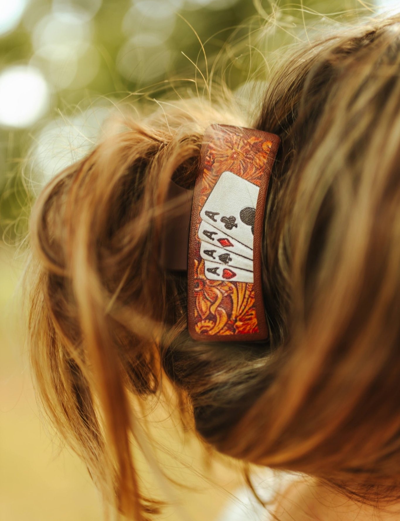 Lucky Aces Faux Leather Hair Claw
