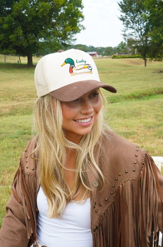 Lucky Duck Embroidered Trucker Hat