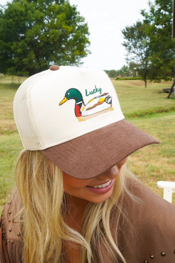 Lucky Duck Embroidered Trucker Hat
