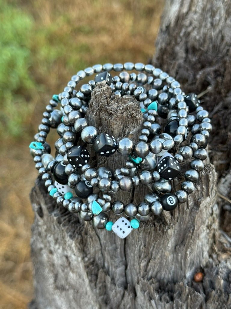 Lucky Eight Turquoise 6 - Piece Stretch Bracelet Set
