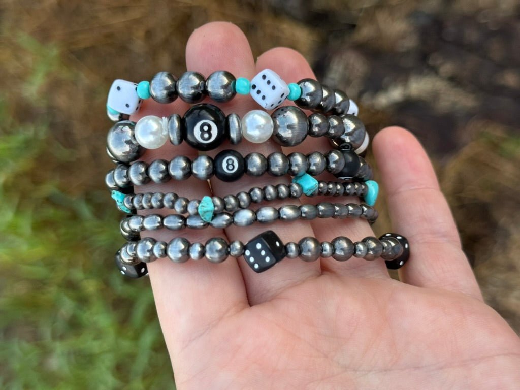 Lucky Eight Turquoise 6 - Piece Stretch Bracelet Set