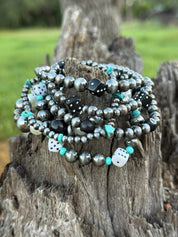 Lucky Eight Turquoise 6 - Piece Stretch Bracelet Set