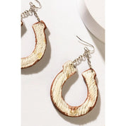 Lucky Horseshoe Leather Dangle Earrings