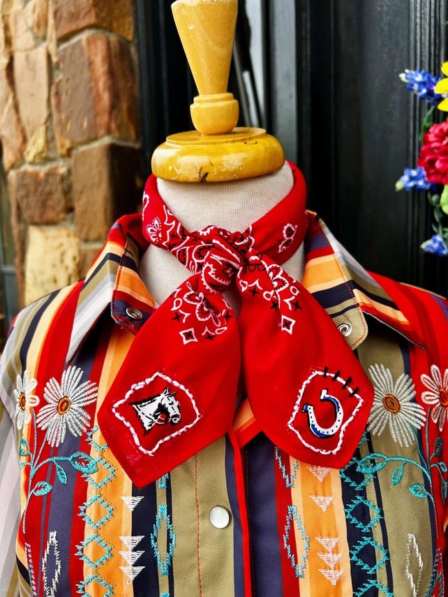 Lucky Trails Paisley Embroidered Bandana